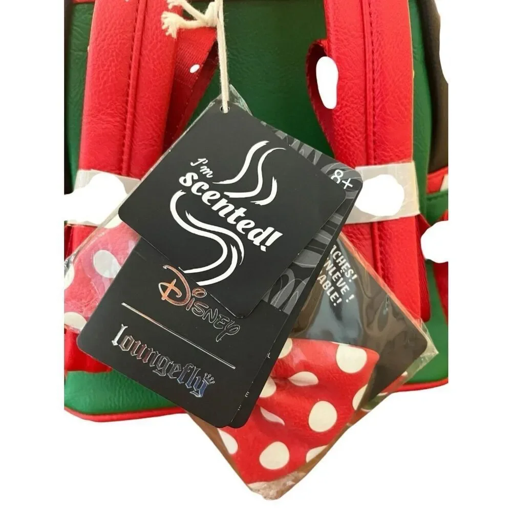Loungefly Disney Minnie Mouse Holiday Interchangeable Bows Backpack NWT